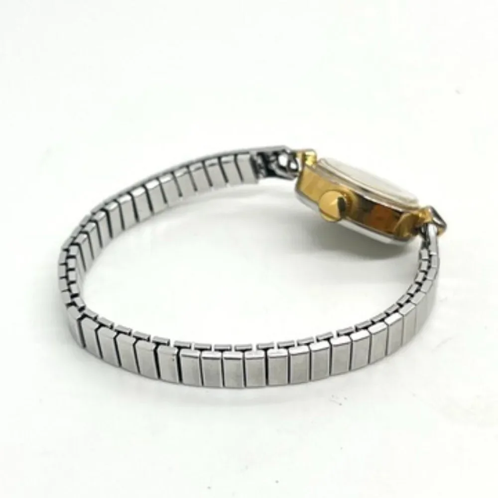 VINTAGE TIMEX WATCH Cavatina Ladies Gold Tone Oval Stretch Band AS IS